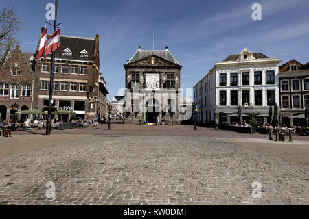 Pays-Bas Gouda, 2017, centre-ville, montrant son célèbre fromage pesant house, Banque D'Images