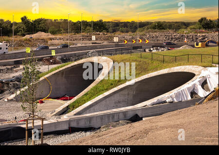 Les tunnels de l'autoroute parallèle en construction à Stavanger, Norvège. Banque D'Images