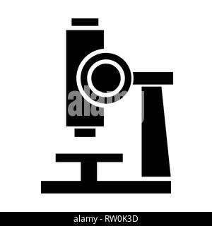 L'icône de microscope, Vector illustration, l'éducation Glyph Banque D'Images