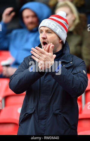 2 mars 2019, Bet 365 Stadium, Stoke-on-Trent, Angleterre ; Sky Bet Championship, Stoke City vs Nottingham Forest Forêt ; Crédit : Jon supporter Hobley/News Images images Ligue de football anglais sont soumis à licence DataCo Banque D'Images