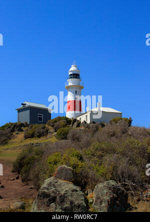 Phare à tête basse à l'entrée de la Tamar River, dans le nord de la Tasmanie, en Australie. C'est le deuxième phare construit sur ce lieu construit Banque D'Images