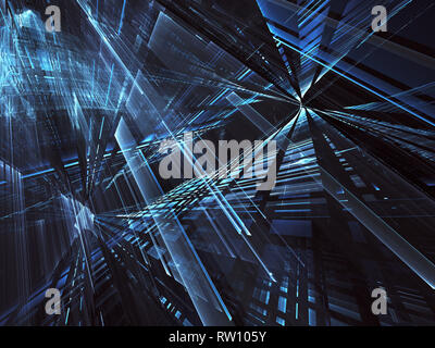 Résumé tehnology générée par ordinateur 3D illustration. Trois dimensions fractales 3D, texture Banque D'Images