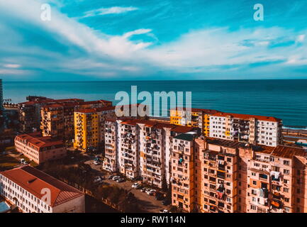 Vieux maisons soviétique à Batumi, Géorgie Banque D'Images