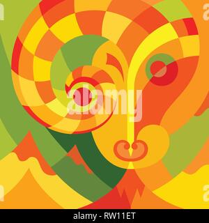 Illustration surréaliste d'animal. Vector image en couleur dans l'art abstrait style. Illustration de Vecteur