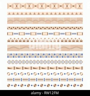Définir des frontières, des brosses, des cadres pour l'album, des décorations, des modèles et d'autres conceptions. Éléments de design décoratif. Vector illustration couleur. Illustration de Vecteur