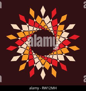 Abstract colorful vector châssis circulaire. Point de demi-teintes. Logo rond. Cercle de la technologie de l'emblème. L'élément de conception. Étoile, Flocon, modèle ronde. Illustration de Vecteur