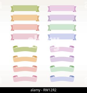 Ensemble de rubans colorés isolé sur fond de scénario. Vector illustration. Illustration de Vecteur