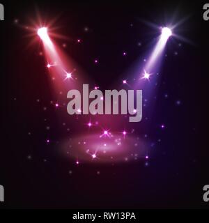 Résumé fond disco avec spots et les rayons lumineux. Illustration de Vecteur
