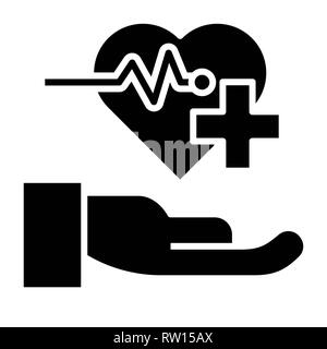 Icône de cœur, Vector Illustration, soins de contours Banque D'Images