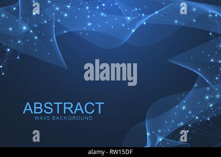 Abstract vector background futuriste blockchain la technologie. Peer to peer network business concept. Blockchain cryptocurrency bannière vecteur mondial Illustration de Vecteur