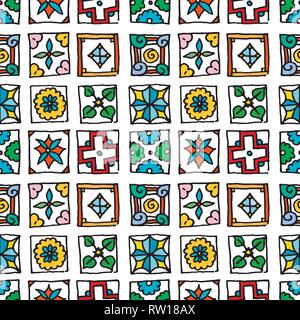 Modèle de tuiles sans couture grunge. Vintage l'Islam, Arabe, Indienne, ottoman décoratif conception éléments. Patchwork de motifs handdrawn. Collection Vector Illustration de Vecteur