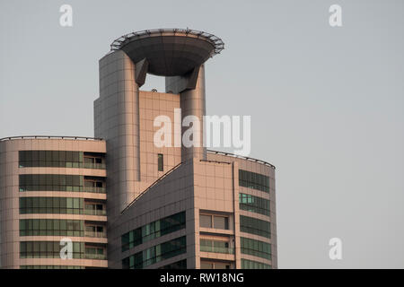 La plate-forme d'atterrissage pour hélicoptère avec bâtiment, Bangkok, Thaïlande Banque D'Images