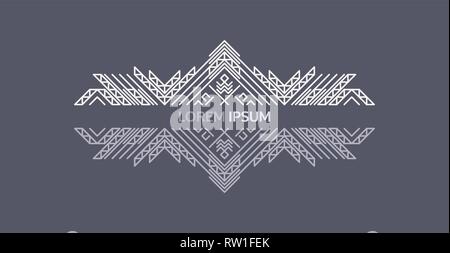 Line art design pour l'invitation, affiche, d'un insigne, un monogramme. Luxe élégant modèle. Vector illustration. Illustration de Vecteur