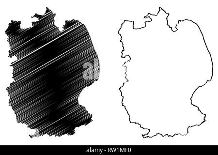 Lincolnshire (Royaume-Uni, Angleterre, non-metropolitan county, shire county) map vector illustration gribouillage, croquis Lincs. site Illustration de Vecteur