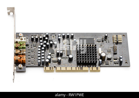 Circuit imprimé sur fond blanc Banque D'Images