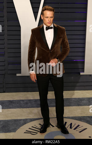 Beverly Hills, CA, USA. Feb 24, 2019. LOS ANGELES - jan 24 : Sam Heughan en 2019 Vanity Fair Oscar Party sur la Wallis Annenberg Center for the Performing Arts le 24 février 2019 à Beverly Hills, CA : Crédit Kay Blake/ZUMA/Alamy Fil Live News Banque D'Images