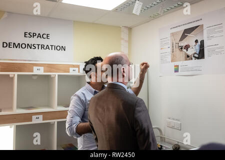 Lyon, France. 08Th Mar, 2019. Jean-Michel Blanquer, Ministre de l'Éducation nationale et de la jeunesse, se rendait à Lyon pour visiter Édouard Branly High School. Il a également rencontré les étudiants du campus des métiers et de qualifications et d'éclairage intelligent "solution d'éclairage durable' Credit : FRANCK CHAPOLARD/Alamy Live News Banque D'Images