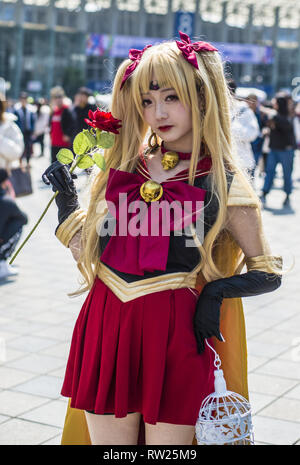 Chengdu, Chine. 4e Mar, 2019. Chengdu, Chine-Cosers Comiday au Comic Con qui s'est tenue à Chengdu, dans le sud-ouest de la province chinoise du Sichuan. Crédit : SIPA Asie/ZUMA/Alamy Fil Live News Banque D'Images