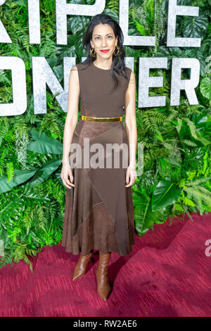 New York, New York, USA. 3 mars, 2019. Abedon huma assiste à la première mondiale de la Netflix "Triple Frontière" au Jazz at Lincoln Center de New York le 3 mars 2019. Crédit : Jeremy Burke/Alamy Live News Banque D'Images