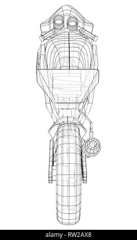 Technique Moto Sport de fil de fer. Le rendu 3D de vecteur Illustration de Vecteur