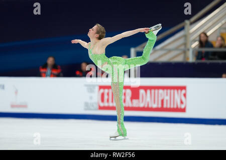 Carolina Kostner d'Italie au cours de 2018 championnats d'Europe de patinage artistique Banque D'Images