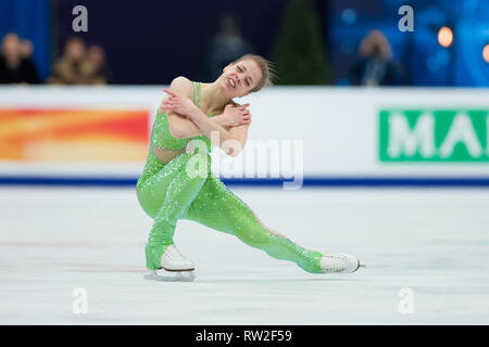 Carolina Kostner d'Italie au cours de 2018 championnats d'Europe de patinage artistique Banque D'Images