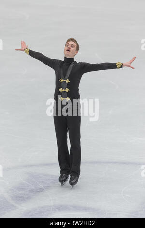 Matteo Rizzo d'Italie au cours de championnats du monde de patinage artistique 2018 à Milan, Italie Banque D'Images