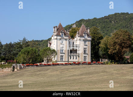 Périgord, France - le 4 septembre 2018 : Chateau de Monrecour dans le Périgord Noir, Dordogne valey, France. Banque D'Images