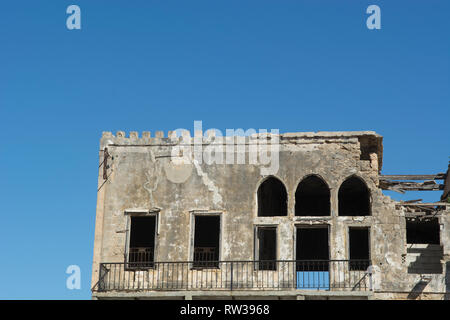 Ancien bâtiment détruit à Tyr Liban Moyen Orient Banque D'Images