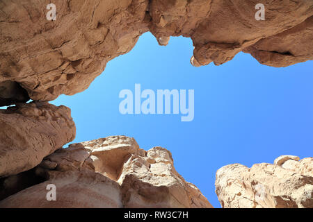 Les formations géologiques à Al Qara caves en Arabie Saoudite Banque D'Images