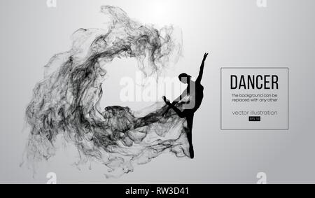 Abstract silhouette d'un dencing fille, femme, ballerine sur le fond blanc. Le ballet et la danse moderne. Illustration de Vecteur