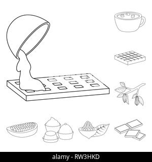 Chaud,chocolat,arbre,carrelage,gâteau,graines,piece,lait,snack,Black,plantation,délicieux,DE,savoureux,naturel,croissance,doux,haricots,bonbons,saveur,sain,tropical,poudre,arôme,pod filler,verre,haricots,cacao, desserts, douceur,traitement,produit,alimentation,cuisine,miam,brun,set,icône,,illustration,collection,isolé,design,graphisme,élément signe,ligne,plan,vecteurs vecteur , Illustration de Vecteur