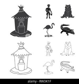 ,Fenêtre,zoo,ours,flamingo compteur,crocodile,homme,brun,rose,service,alligator,travailleur,mignon,Afrique,gardien,vente,dormir,funny, godet,stand,Russie,jungle,oiseaux,office ustensile,Sacs,sud,vert,fort,vêtements,nature,faune,fun,animation,parc,zoo,Safari,animal,flore,forêt,set,icône,,illustration,collection,isolé,design,graphisme,élément vecteur vecteurs,signer , Illustration de Vecteur