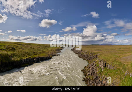 La rivière Thjorsa, Côte Sud, Islande Banque D'Images