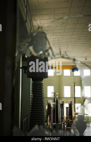 Une centrale électrique sous-station. Banque D'Images