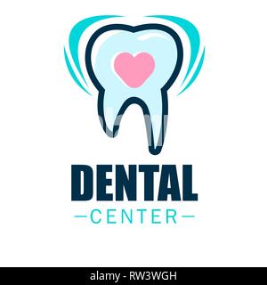 Journée mondiale de dentiste. Logo vectoriel Illustration de dent. Grande maison de vacances,carte-cadeau de l'affiche. Stomatologie banner Illustration de Vecteur