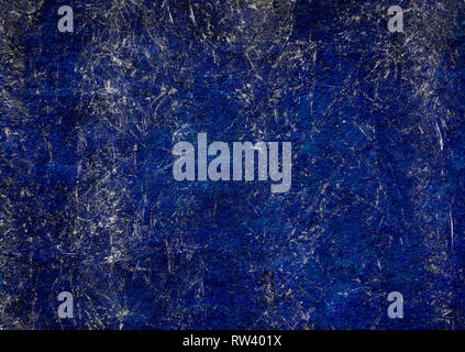 Grunge fond bleu foncé avec des rayures visibles glowy. Banque D'Images