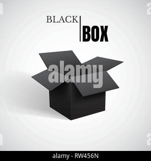 Boîte de dialogue Ouvrir, carton noir, vecteur contenant. Illustration de Vecteur