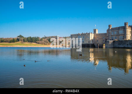 Célèbre le château de Leeds en Angleterre - Kent, Royaume-Uni - 27 FÉVRIER 2019 Banque D'Images