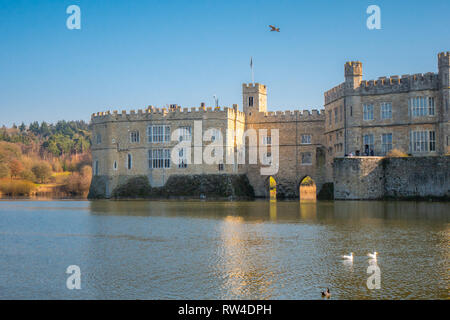 Célèbre le château de Leeds en Angleterre - Kent, Royaume-Uni - 27 FÉVRIER 2019 Banque D'Images