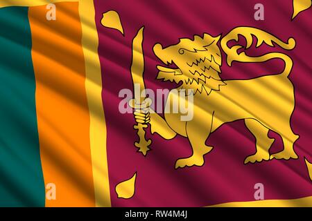 Waving Flag de Sri Lanka. Vector illustration Illustration de Vecteur