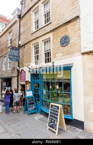 Sally Lunn's Eating chambre et salon de thé date de 1680 et est la plus ancienne maison de baignoire, N.E. Somerset, England, UK Banque D'Images