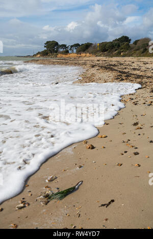 Avis de Lepe, une populaire destination de voyage par la mer dans le Hampshire, au Royaume-Uni Banque D'Images