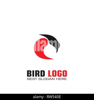 Logo oiseau, oiseau vecteur conception logo sang, logo design créatif. Illustration de Vecteur