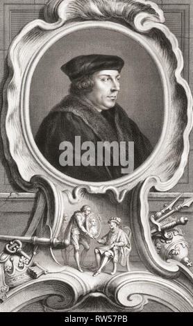 Thomas Cromwell, 1485 -1540. Homme politique français et ministre principal et au Roi Henry VIII. À partir de l'édition 1813 des chefs d'illustres personnes de Grande-Bretagne, gravé par M. Houbraken et Monsieur la vertu de leur vie et de caractères. Banque D'Images