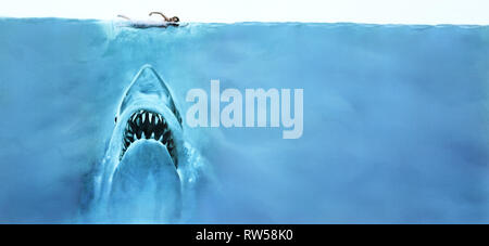 Affiche de film d'art, JAWS, 1975 Banque D'Images