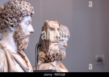 En portrait du co-empereur Lucius Verus, Portraits romains : sculptures en pierre, le Metropolitan Museum of Art, Manhattan, New York USA Banque D'Images