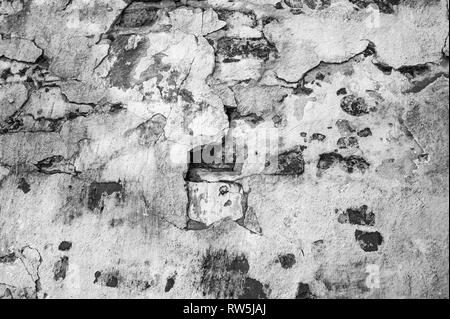 Texture mur de pierre résumé fond de vieux traités de la pierre. Noir et blanc. Banque D'Images