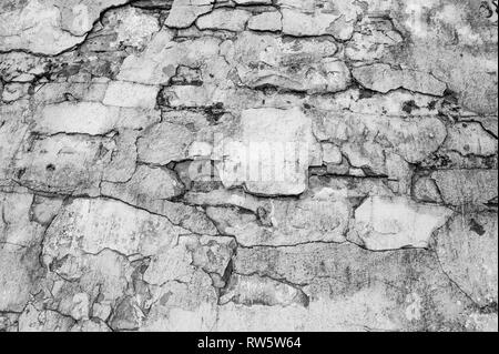 Texture mur de pierre résumé fond de vieux traités de la pierre. Noir et blanc. Banque D'Images