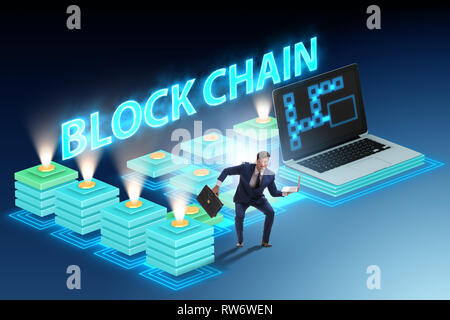 Confus à propos de concept blockchain employé Banque D'Images